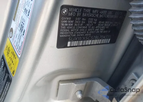 2011 BMW X3 xDrive28I z USA, uszkodzony, nr VIN 5UXWX5C57BL704335